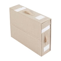 Hovmgk Bed Sheet Storage Box, Bedding Organizer Bin, Blanket Sorting Case, Fabric Visual Window Double-Handle Stackable, Home Wardrobe Supplies, Bedding Tidying & Space Saving for Homeowners