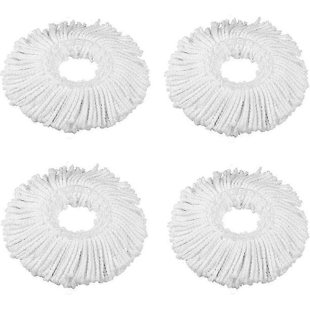 Four 360 Spin Mop Mop Heads, Microfiber Spin Mop Replacement Mop Heads Refill Round Shape Mop Head
