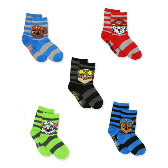 Paw Patrol Toddler and Boys 5 Pack Crew Style Socks Set 43WN159BCCYT
