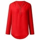 thumbnail image 4 of Camisa holgada de gasa para mujer - Top de manga larga con cremallera en tallas grandes - Color liso, estilo moderno - S-XXXXXL, 4 of 4