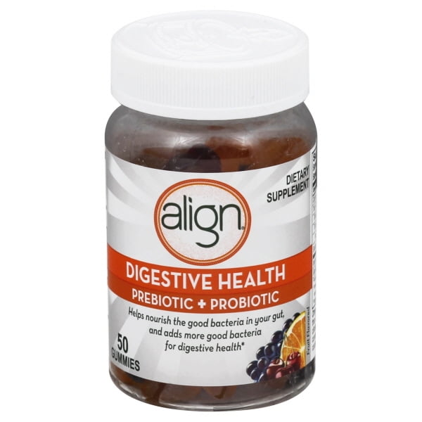 Align Digestive Health Prebiotic plus Probiotic Gummies Fruit Flavored