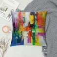 thumbnail image 2 of Orinice Colors Abstract Vibrant Graphic Decorative Throw Pillow Cover for Home Couch Living Room Bed Sofa Pillow Case 24x24in, 2 of 5