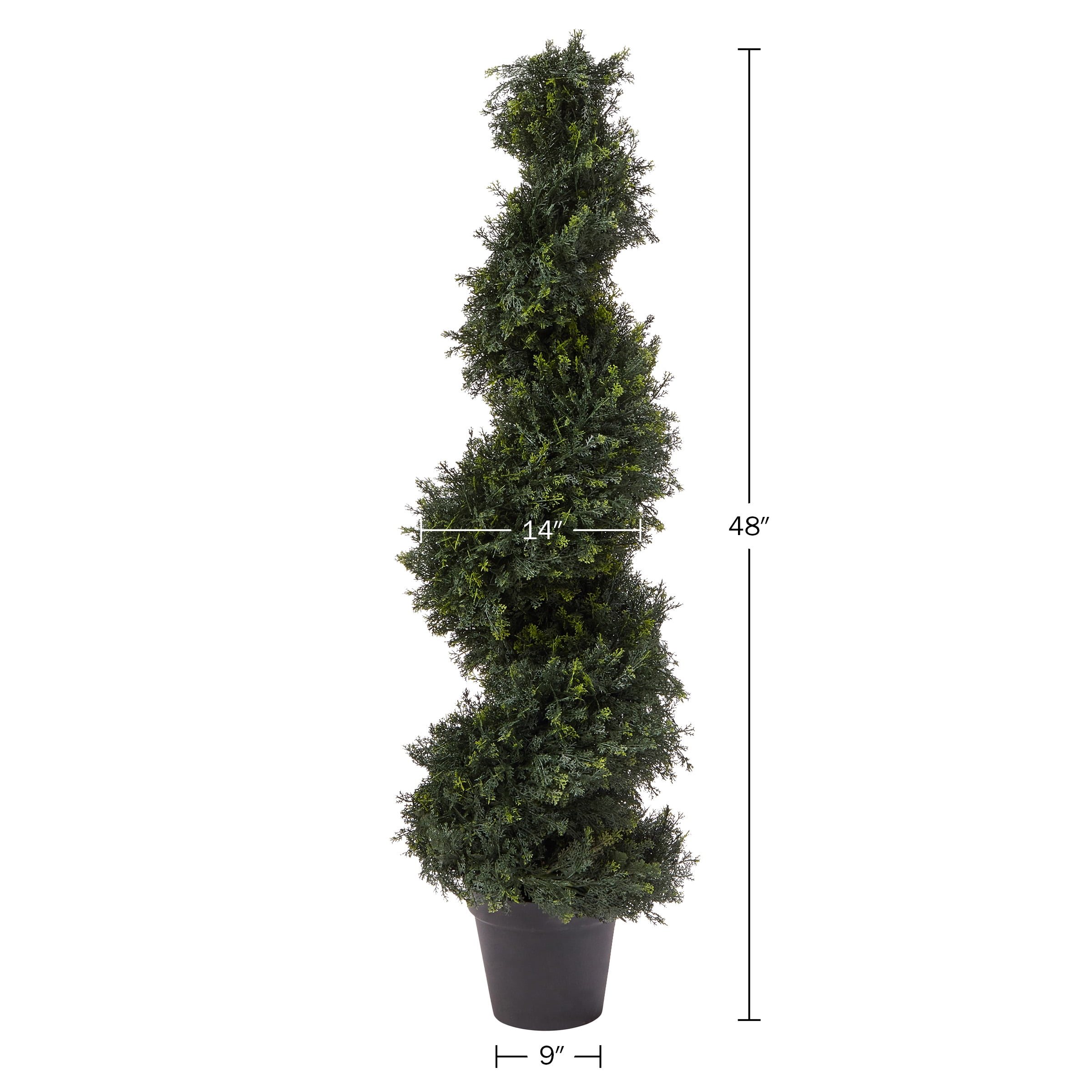 Pure Garden Set of Two 4FT Indoor/Outdoor Spiral Cypress Artificial Trees