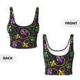 thumbnail image 5 of Fotbe Mardi Gras6 Pattern Womens' Sports Bra Longline Wirefree Padded with Medium Support Sports Moisture-Wicking Workou Vest,Tank Top-XX-Large, 5 of 7