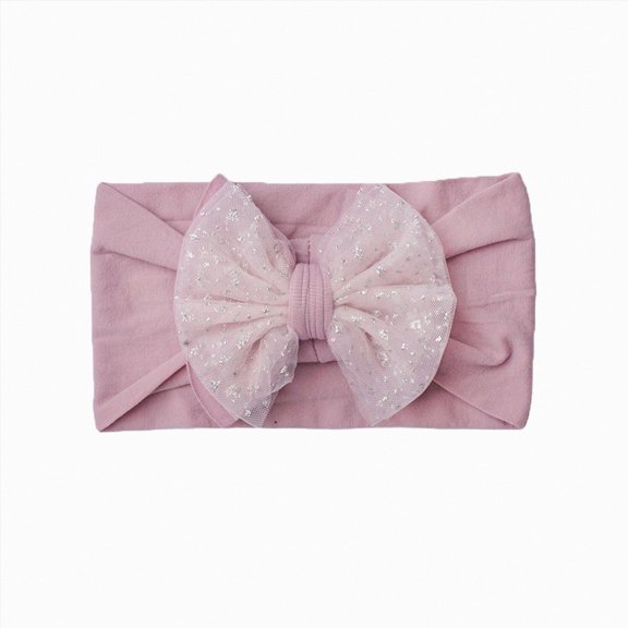 WUANDIXFA Baby Girl Newborn Bows Baby Girl Headbands Infant Toddler Cotton Handmade Hairbands with Bows Child Hair Accessories,Light Purple,One Size
