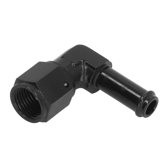 Conector de extremo de manguera de combustible de 90°, hembra 6AN a aleación de aluminio 6061-T6 negra de 3/8 pulgadas para filtro de combustible de bomba de combustible de línea de combustible