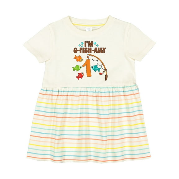 Inktastic I'm O-fish-ally One Fishing Birthday Girls Baby Dress