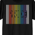 thumbnail image 2 of Pride Rainbow Stripes Men's Black T-Shirt-Large, 2 of 4