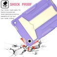 thumbnail image 4 of SaniMore Case for Samsung Galaxy Tab A8 Case 10.5" 2022 SM-X200/X205, Shockproof Silicone Backplane & Rugged PC Frame Built-in Rotating Stand Pen Holder Anti-drop Heavy Duty Protective Case, Purple, 4 of 5