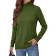 thumbnail image 2 of MOSHU Turtleneck Sweaters for Women Long Sleeve Casual Tops Knit Womens Pullover Sweaters Winter Clothes, 2 of 10