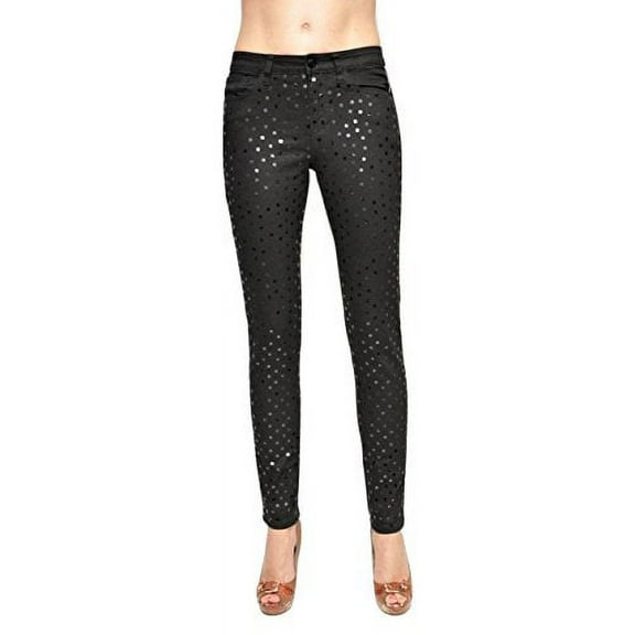 Joe's Jeans Women's Skinny Super Chic Sequin Embellish Stretch Jean Pants, Black (27)