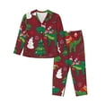 thumbnail image 1 of Balery Dinosaur Christmas Happy New Year Conjunto de Pijama con Estampado para Mujer, Conjunto de Dos Piezas con Manga Larga, Ropa de Dormir Suave con Bolsillos, Pijamas Cómodos-Large, 1 of 7