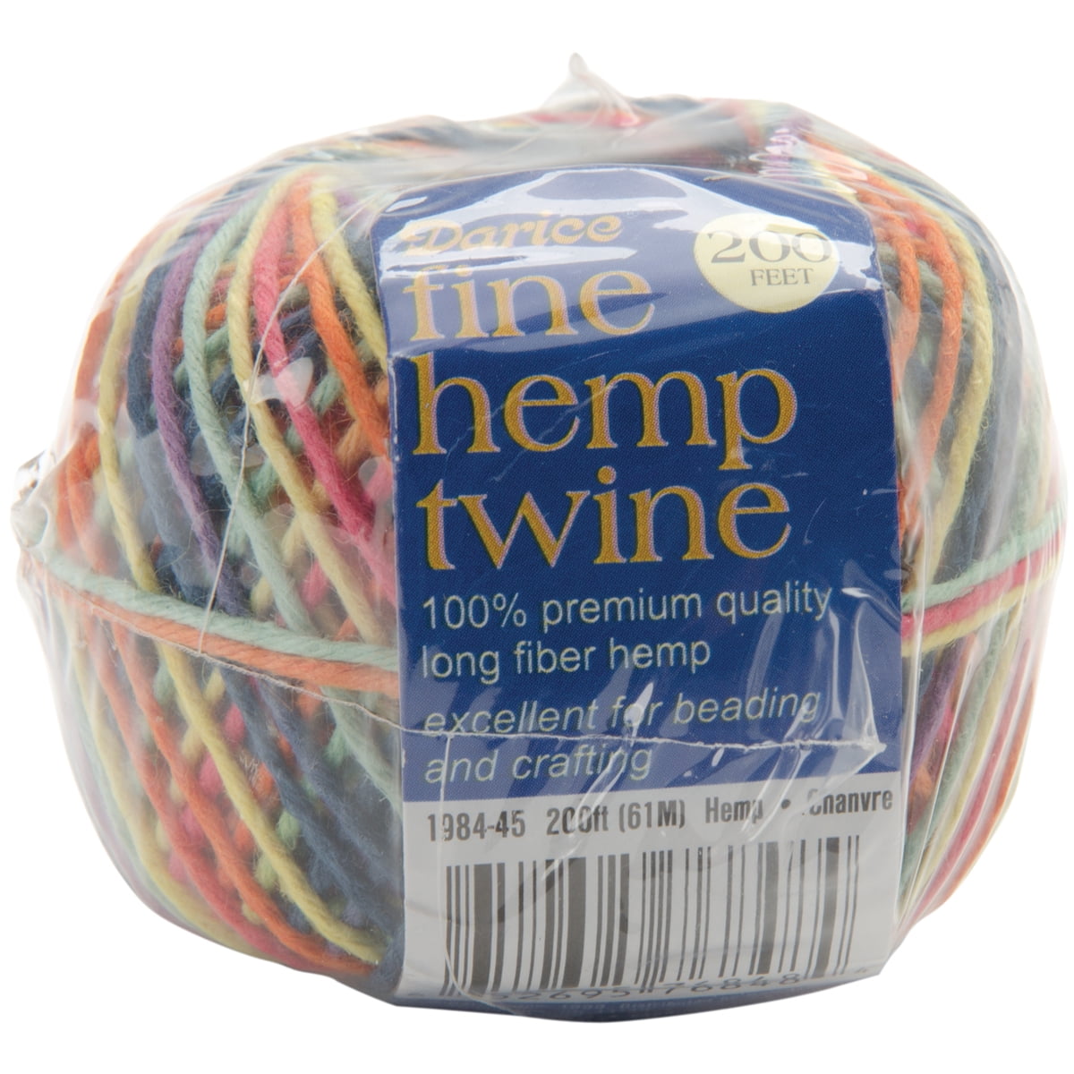 Fine Hemp Twine 200'Rainbow