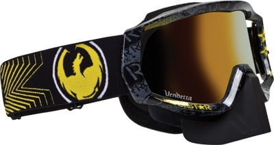 Dragon Alliance Dragon Vendetta Snow Goggles GOLD ION Rockstar Black by Dragon Alliance