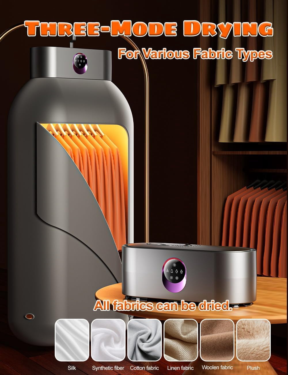 Portable Clothes Dryer for Apartments Travel Laundry - Electric Mini Machine Small Quiet Fast - Drying Foldable Compact Clothes Dryers Secadora Ropa Portatil Mojoco Minicompact Adjustable