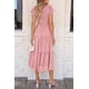 thumbnail image 2 of Vestido midi PRETTYGARDEN para mujer, floral, verano 2025, rosa, 2 of 9