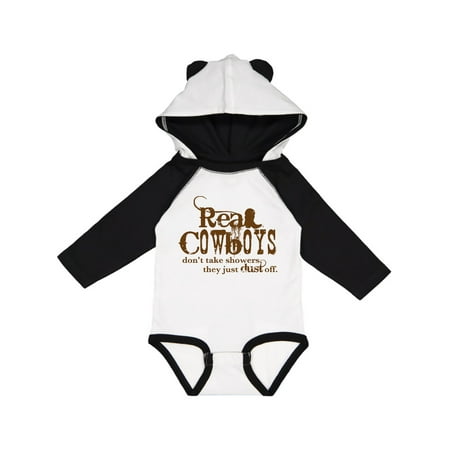 

Inktastic Real Cowboys Gift Baby Boy or Baby Girl Long Sleeve Bodysuit