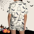 thumbnail image 7 of Hpapadks Halloween Sexy Pajama Set for Women Satin Silk Pumpkin Graphic Short Sleeve Sleepwear 2 Piece Button Down Top and Shorts Pjs Sets for Women Beige, 7 of 7