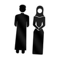 thumbnail image 2 of Señalización de puerta de baño, acrílico, para inodoro, para pared, para hombre y mujer Negro, 2 of 9