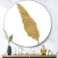 thumbnail image 3 of Designart 'Glam pure Gold Feather I' Glam Metal Circle Wall Art, 3 of 3