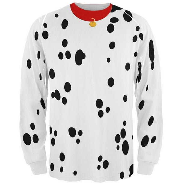 Animal World Dog Dalmatian Costume Red Collar All Over Adult Long