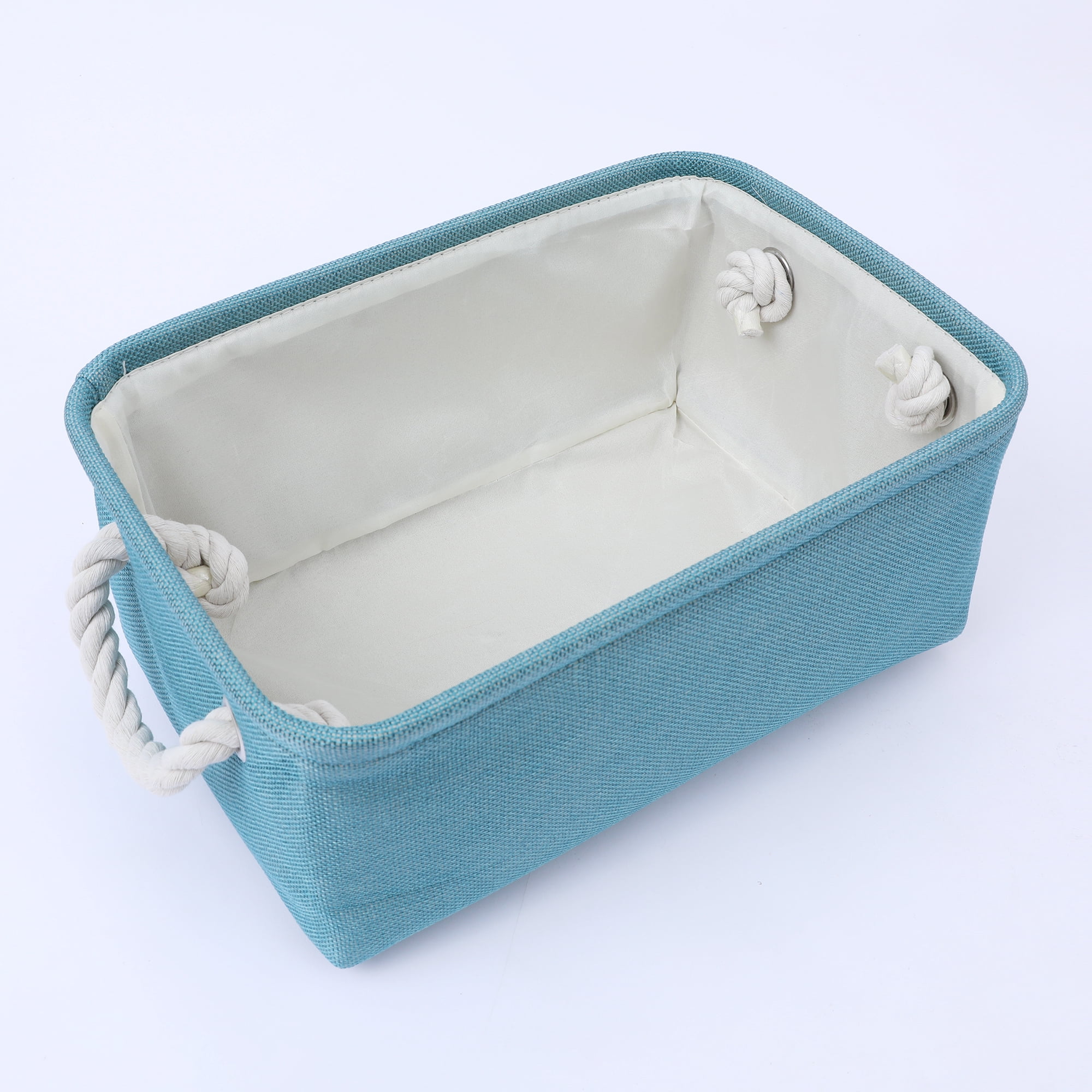 Unique Bargains Fabric Storage Cube Storage Bin Storage Basket Blue 12*8*6in