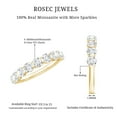 thumbnail image 6 of Rosec Jewels Certified Round Shape Moissanite Half Eternity Ring in Bar Setting, 14K Yellow Gold, US 6.50, 6 of 9