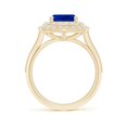 thumbnail image 2 of ANGARA Lab Grown Blue Sapphire Double Engagement Ring for Women in 14K Yellow Gold (Size-10x8mm) | September Birthstone, Anniversary, Jewelry Gift for Women | Lab-Grown Blue Sapphire Ring, 2 of 8