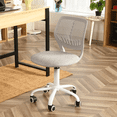 thumbnail image 3 of Homy Casa Kids Desk Chair, Adjustable Armless Swivel Study Chair with Wheels, Light Gray, 3 of 10