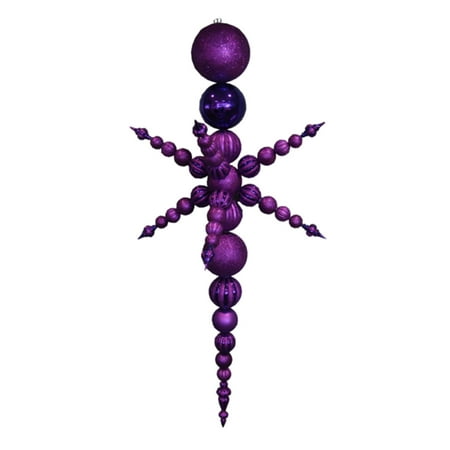 76" Purple Commercial Shatterproof Radical Snowflake Christmas Finial Ornament