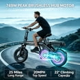 thumbnail image 4 of ASKGO Z6 749W Rated Folding Electric Bike,14" EBike for Adults Teens , 48V 10Ah Removable Battery, Max Speed 20Mph&20miles,Ages 14+ class2  UL2849, 4 of 14
