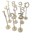 thumbnail image 3 of GUOOL Table Numbers, Decorative Table Number Holders, Wood Table Number Cards with Base, Place Card Holders for Wedding Anniversary 10pcs Golden, 3 of 9