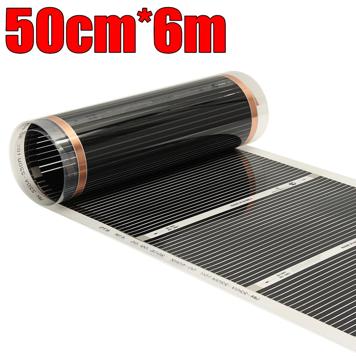 2/4/6mx50cm 0-60℃ Infrared Underfloor Heating Warm Film Carbon Fiber Floor  Mat Foil | Walmart Canada
