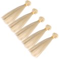 thumbnail image 4 of 5 pelucas de pelo liso de 15 cm resistentes al calor, hechas a mano, para muñecas, extensiones de pelo de trama para proyectos escolares en casa (caqui oscuro), 4 of 6