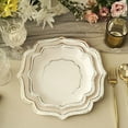 thumbnail image 3 of BalsaCircle 25 White Silver 8" Disposable Dinner Salad Paper Plates Metallic Scalloped Trim Party Decorations, 3 of 8