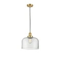 thumbnail image 3 of Innovations Lighting  Franklin Restoration Bell - 1 Light 12" Cord Hung Mini Pendant Clear/Satin Gold, 3 of 5