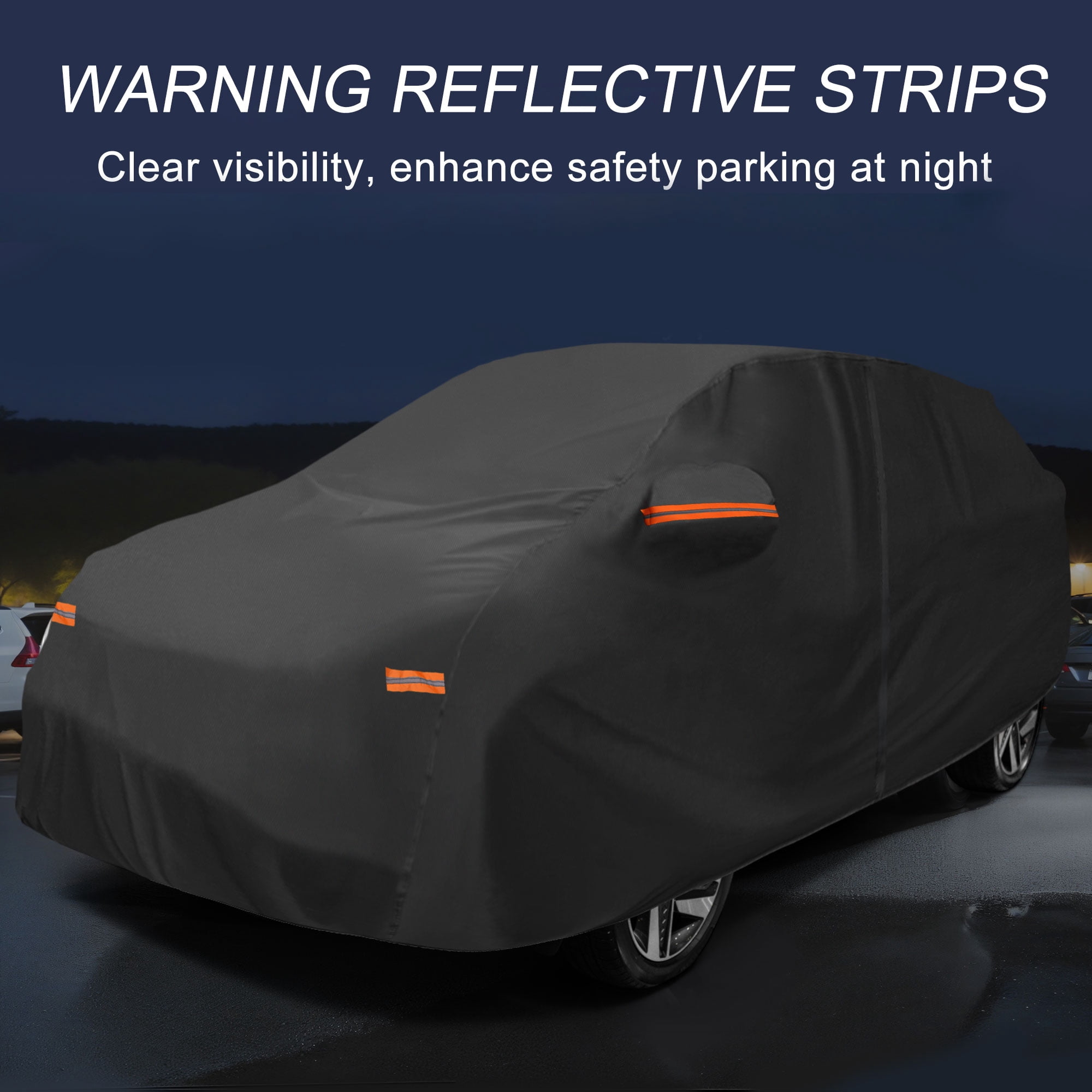 Unique Bargains Car Cover 210D-PU Oxford Outdoor Full Car Cover Waterproof Windproof Black for Hyundai Nexo
