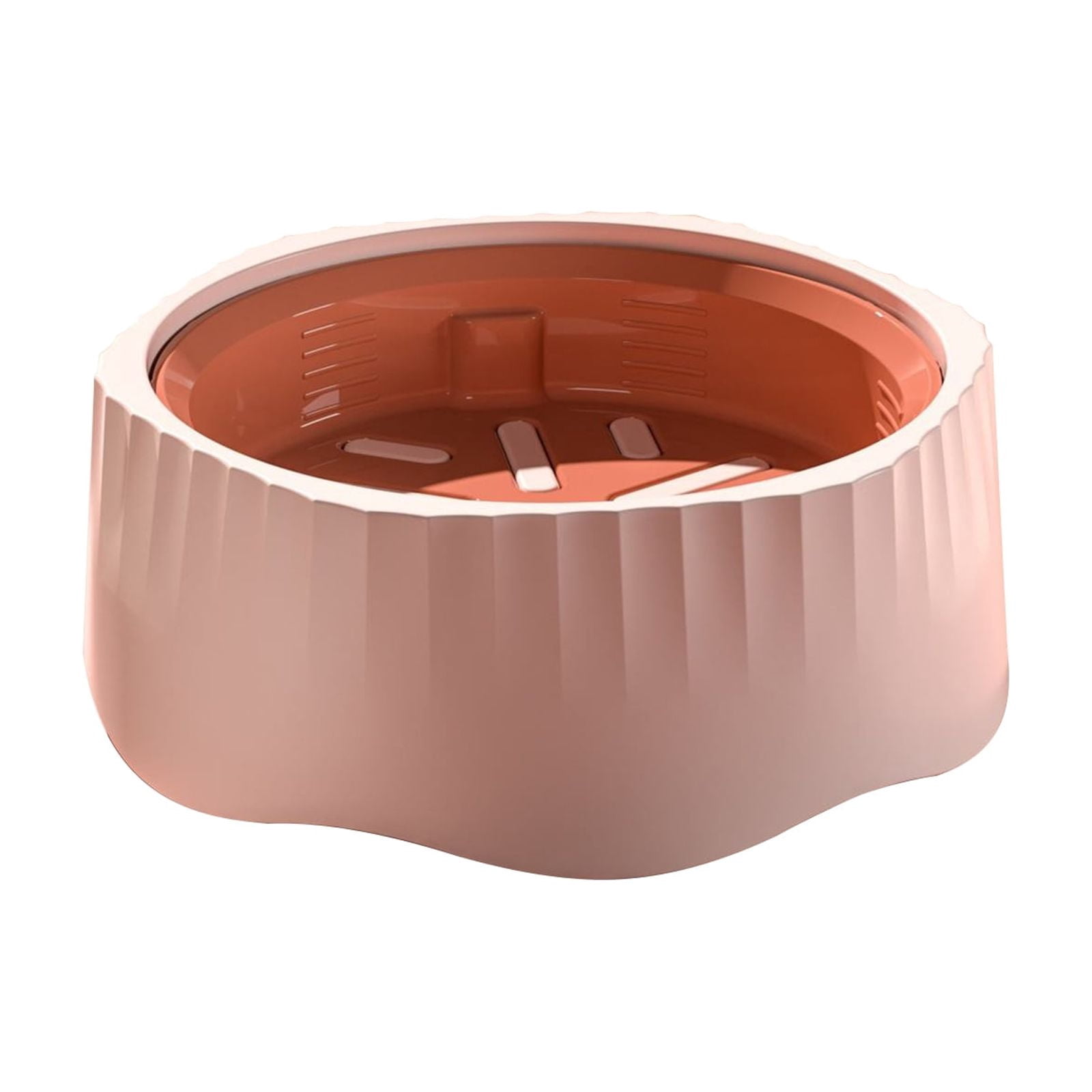 Pet Slow Feeding Bowl, Anti-Choking Bowl Switchable Anti-Slip Anti-Spill Dish for Dogs and Cats, Pink