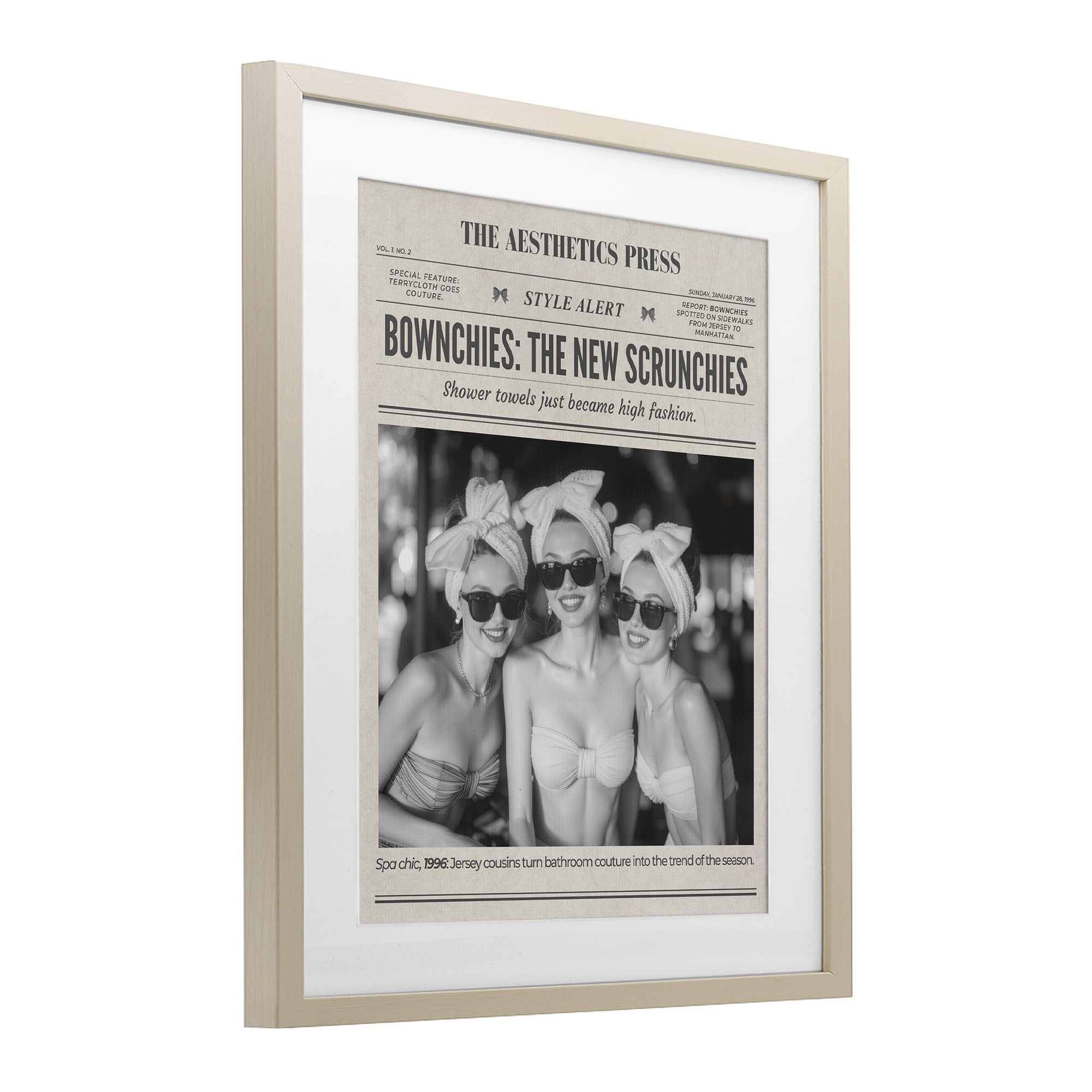The Aesthetics Press Magazine Birch Framed Print Under Glass, design by A Barefoot Stylist
