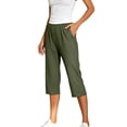 thumbnail image 5 of Gunia Womens Capri Pants Capri Jeans For Stretch Casual Elastic Waist Wide Straight Leg Plus Size Pull On Denim Capris Loose Pants Summer Pants, 5 of 5