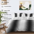 thumbnail image 3 of 3 Piece White Black Duvet Cover Set Queen Size,Microfiber Comforter/Quilt Cover with Corner Ties and 2 Pillowcases,Modern Gradient Vertical Stripes Geometric All Season Bedding with Zipper Closure, 3 of 8