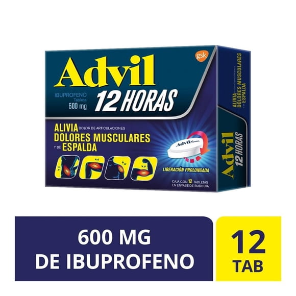 Advil 12 horas 12 tabletas 600 mg