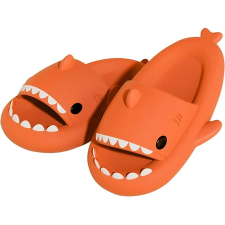 

Shark Sandals Slides for Women Men Agooga Cute Novelty Cartoon Anti-Slip Open Toe Slides Summer Lightweight Shark Sandals Casual Beach Foam Shoes Unisex Fashion Cloud Shark Slippers(Orange)