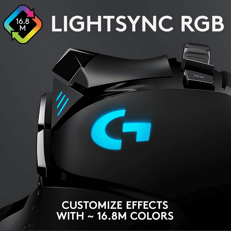  Logitech G502 HERO High Performance Wired Gaming Mouse, HERO  25K Sensor, 25,600 DPI, RGB, Adjustable Weights, 11 Programmable Buttons,  On-Board Memory, PC / Mac (Renewed)