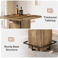 thumbnail image 5 of Tribesigns Bar Table, 39.37" High Wooden Square Bistro Pub Table with Metal Frame Footrest for Dining Coffee Cocktail Living Room, Small Space, Black, 5 of 6