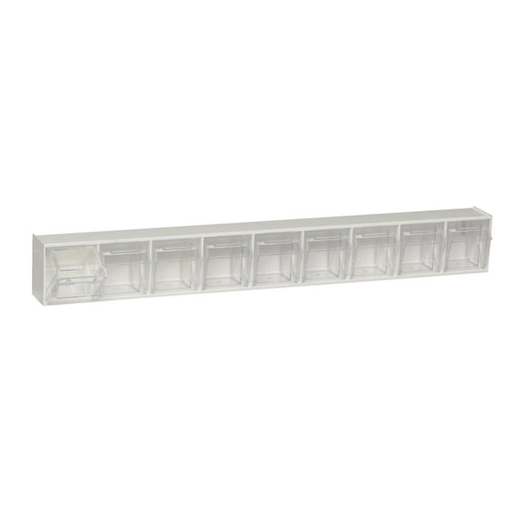 Quantum Storage Systems QTB309WT 9 Drawers Tip Out Cabinet Part Organizer White 4" H x 24" W x 3" D