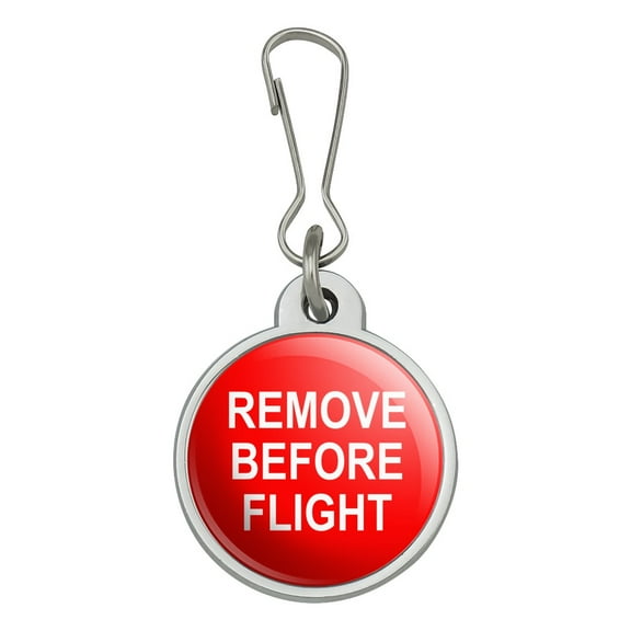 Remove Before Flight Airplane Warning Jacket Handbag Purse Luggage Backpack Zipper Pull Charm
