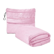 Zmeidao Wearable Blanket, 2 in 1 Packable Airplane Pillow Blanket for Adult Women Men, Soft Cozy Warm Snuggy Body Blanket for Outdoor Indoor Home Lounge, 39x83inch