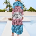 thumbnail image 2 of Abstract Fractal Triangles Transgender Pride Flag Pattern Long Sleeved Shirt Dress Dance dresses summer dresses, 2 of 6