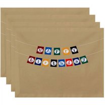Simply Daisy 18" x 14" Happy Birthday Word Print Placemat